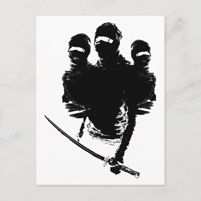 tres ninjas. postkarte (Vorderseite)