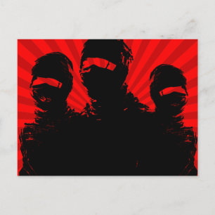tres ninjas. postkarte