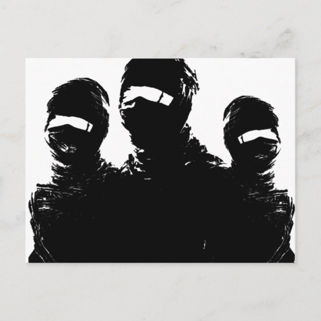 tres ninjas. postkarte (Vorderseite)