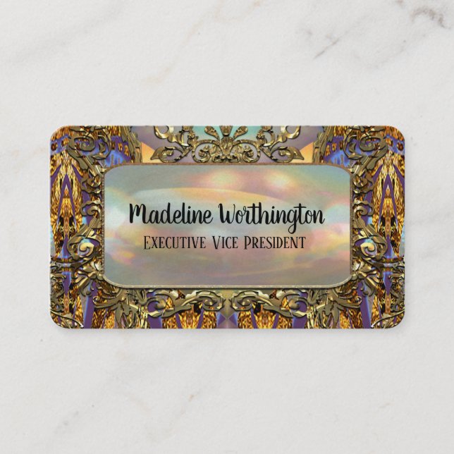 Très orné Elegantes französisches Barock Beruflich Visitenkarte (Vorderseite)