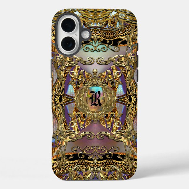 Très orné Hübsch Monogram Case-Mate iPhone Hülle (Rückseite)