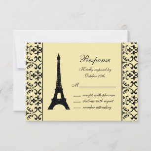 Tres Paris RSVP (gelb) Karte