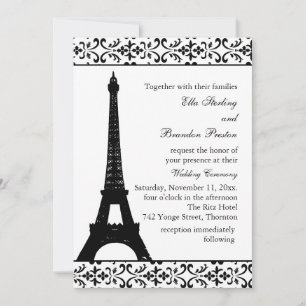 Tres Paris Wedding Einladung (weiß)