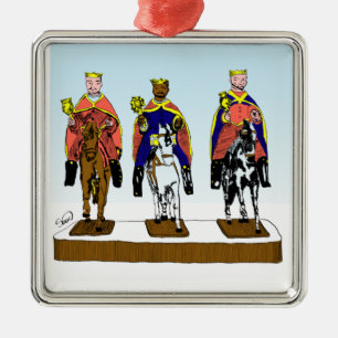 Tres Reyes Magos / Drei Weisen Ornament Aus Metall