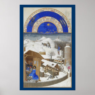 Très Riches Heures - Februar Poster