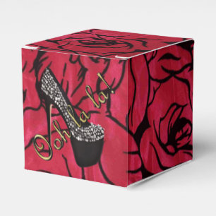 Tres schickes Rouge Fleurs Geschenkschachtel