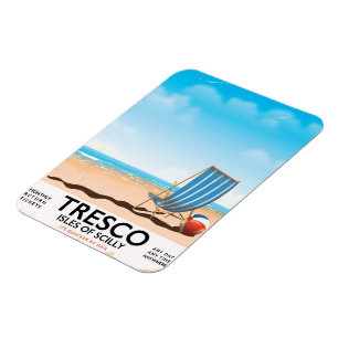 Tresco Isles of Scilly Vintage-Zugposter Magnet