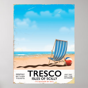 Tresco Isles of Scilly Vintage-Zugposter Poster