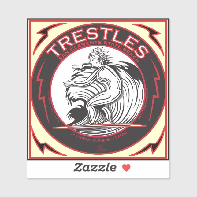 TRESTLES SAN ONOFRE STRAND KALIFORNIEN AUFKLEBER (Blatt)