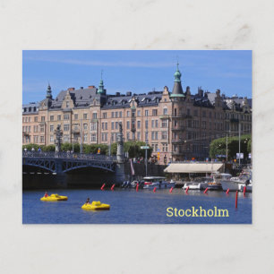 Tretboote an einem Sommertag in Stockholm, Schwede Postkarte