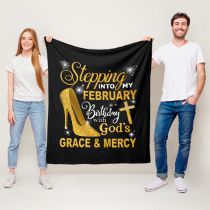 Treten in meinen Februar-Geburtstag mit Gottes Gna Fleecedecke