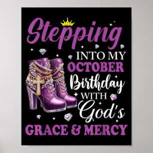 Treten in meinen Oktober-Geburtstag mit Gottes Gna Poster