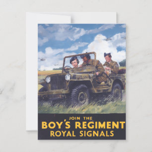 Treten Sie dem Regiment Royal Signals Vintag bei Postkarte