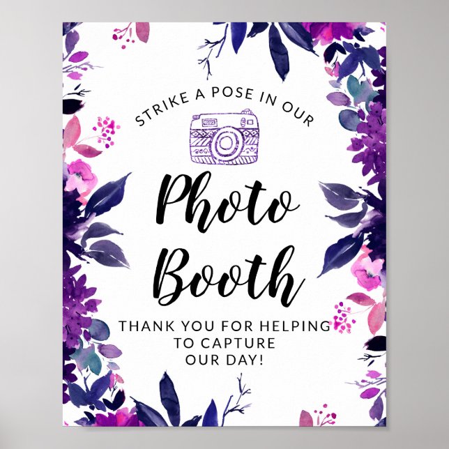 Treten Sie ein Pose Foto Booth Wedding Reception S Poster (Vorne)