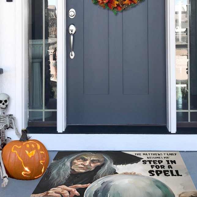 Treten Sie ein, um einen Zauber-Individuelle Name  Fußmatte (Add your family name to this fun doormat and invite your guests to step in for a spell.)