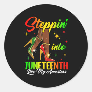 Treten Sie in den Junetenhof Black Girls Afro Wome Runder Aufkleber
