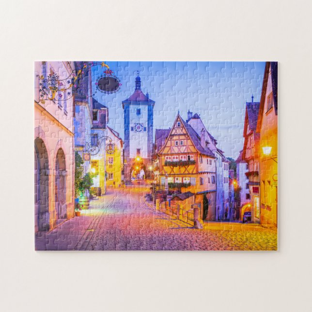 Treten Sie in eine Märchenstadt in Deutschland ein Puzzle (Horizontal)