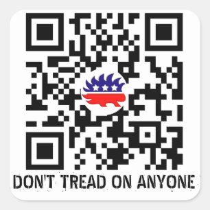 Treten Sie keinem libertären Party QR-Sticker auf Quadratischer Aufkleber