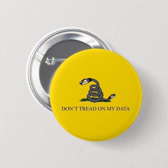 Treten Sie nicht auf meinen Daten Gadsden-Parodie- Button (Vorne & Hinten)