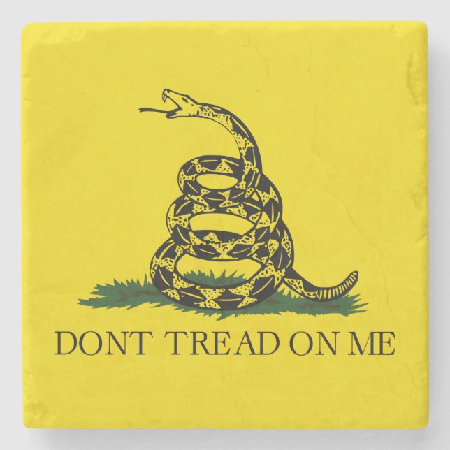 Treten Sie nicht auf meiner Gadsden-Flagge Steinuntersetzer (Vorderseite)