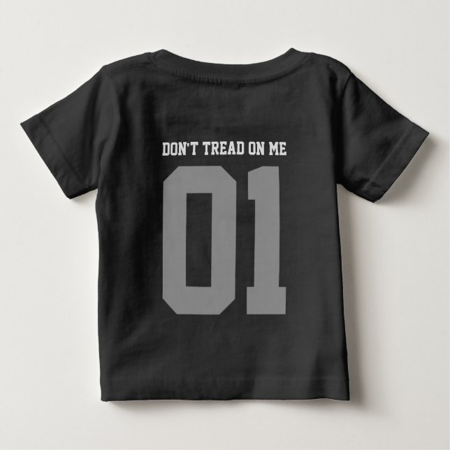 Treten Sie nicht auf mich Gadsden Flag BLACK YELLO Baby T-shirt (Rückseite)