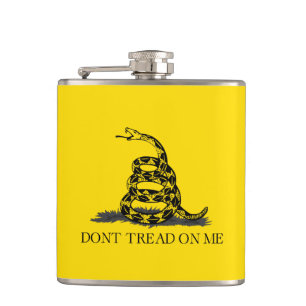 Treten Sie nicht auf mich Gadsden Flag BLACK YELLO Flachmann