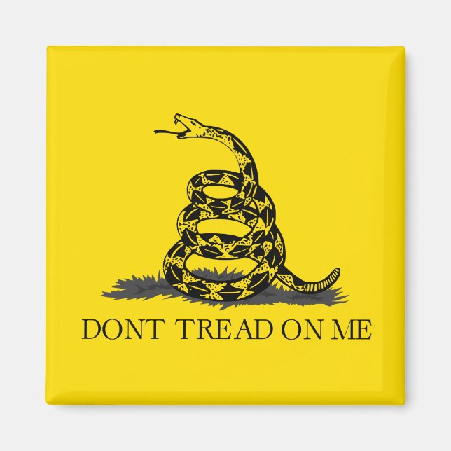 Treten Sie nicht auf mich Gadsden Flag BLACK YELLO Magnet (Vorne)