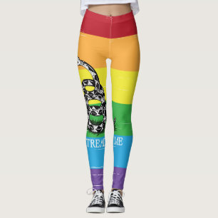 Treten Sie nicht auf mich Gadsden Flag LGBT Rainbo Leggings