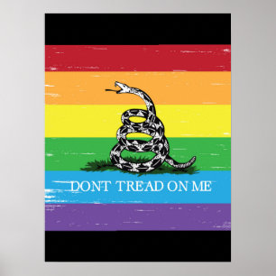Treten Sie nicht auf mich Gadsden Flag LGBT Rainbo Poster