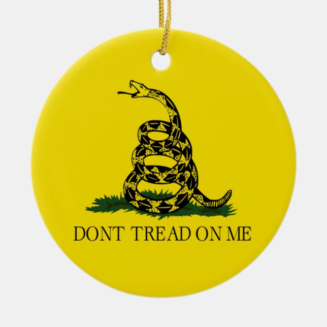 Treten Sie nicht auf mir politische Gadsden-Flagge Keramik Ornament (Vorne)