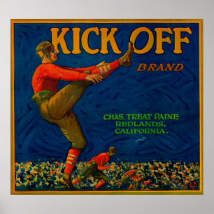 Treten Sie weg orange LabelRedlands, CA Poster