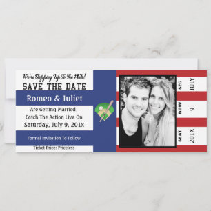Treten Sie zur Baseballhochzeit, speichern Sie das Save The Date