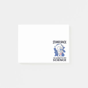 Treten Sie zurück - Liebenswerter Katz-Wissenschaf Post-it Klebezettel