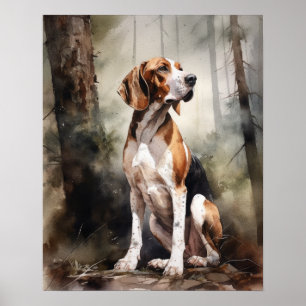 Treten Walker Coonhound Dog Art Print Poster