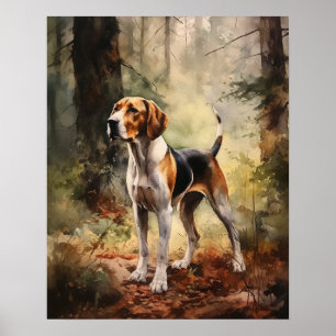Treten Walker Coonhound Dog Art Print Poster