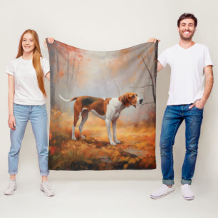 Treten Walker Coonhound im Herbst Leaves Fall Fleecedecke