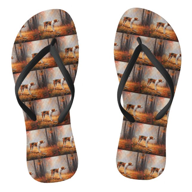 Treten Walker Coonhound im Herbst Leaves Fall Flip Flops (Fußbett)