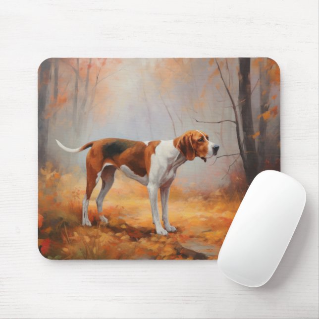 Treten Walker Coonhound im Herbst Leaves Fall Mousepad (Mit Mouse)