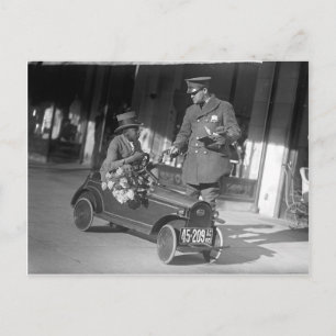 Tretwagen-Verkehrsstopp, 1922 Postkarte