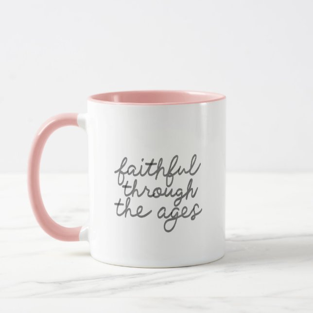 Treu durch das Zeitalter Christlicher Glaube Tasse (Links)