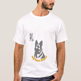 Treu Gesicht Deutscher Schäferhund Lila Grafik T-S T-Shirt