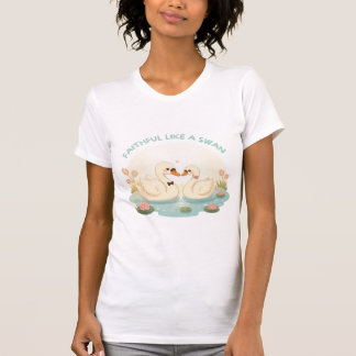 Treu wie ein Schwan – Süßes Schwan-Paar Illustrati T-Shirt