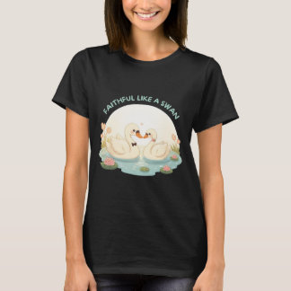 Treu wie ein Schwan – Süßes Schwan-Paar Illustrati T-Shirt