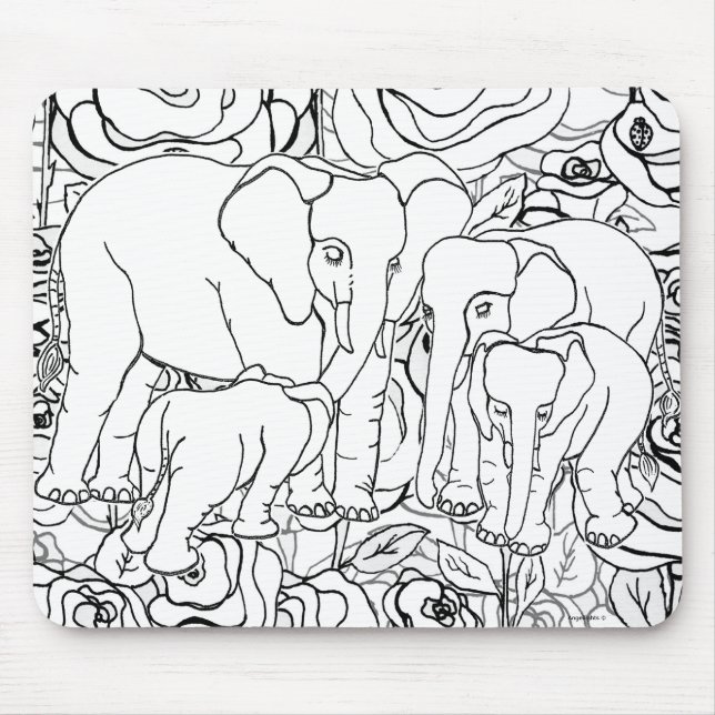 Treue Elefanten Mousepad (Vorne)