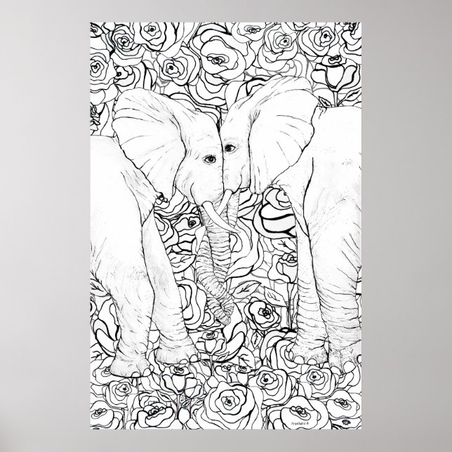 Treue Elefanten Poster (Vorne)