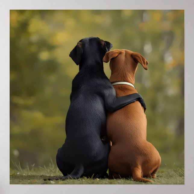 Treue Freunde Hunde-Fotografie Poster (Vorne)