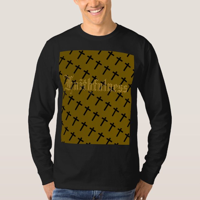 Treue Frucht des Geistes blk Langarm T-Shirt (Vorderseite)