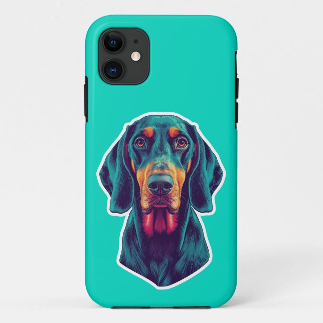 Treue Glow – Vibrantes Bluetick Coonhound Pop-Art Case-Mate iPhone Hülle (Rückseite)