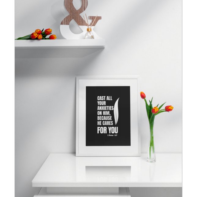 Treue: Inspiration 1 Peter 5:7 Poster (Von Creator hochgeladen)