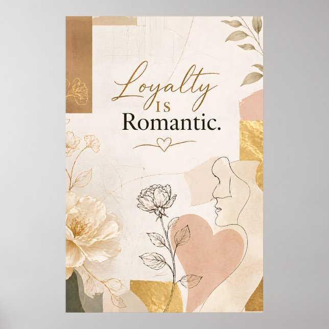 Treue ist romantisches Gold Typografie Poster (Vorne)